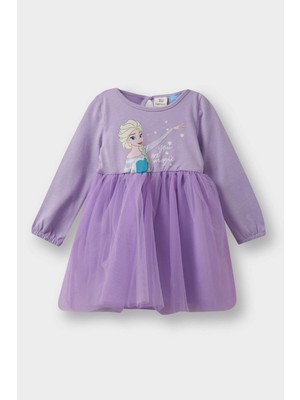 DeFacto Kız Bebek Frozen Uzun Kollu Tül Elbise F4564A525AU