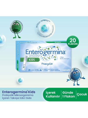 Enterogermina Kids 5 ml 20 Flakon Sıvı Probiyotik Türkiye Menşeli Çocuklar İçin
