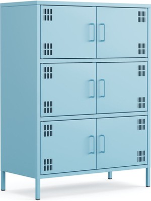 Furni 24 Pera Metal Çok Gözlü Dolap, 6 Kapaklı 80,50 x 40 x 109,50 cm