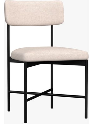 Hitit Dekorasyon Mais Siyah Metal Sandalye Kumaş