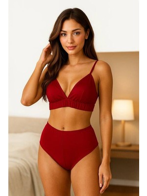 Venlisa Yüksek Bel Şortlu Bralet Takım V1700