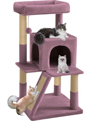 Demonte Kurulabilir Katlı Teraslı Welsoft Kumaşlı Jüt Ip Tırmalamalı Kedi Yuvası