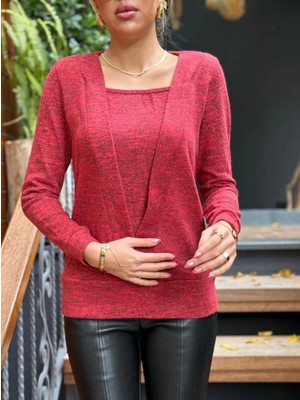 Elegant Kadın Kruvaze Yaka Bluz