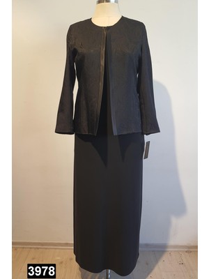 Büyük Beden 3978 Siyah Ceket+Elbise Takım