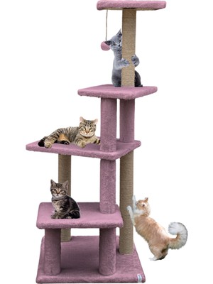 Katlı Büyük Boy Kedi Tırmalama Tahtası Jüt Ipli Welsoft Kumaşlı Oyun Alanı