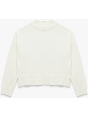 Dik Yaka Uzun Kollu Basic Triko Kazak