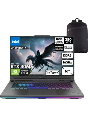 Asus Rog Strix G16 I9-14900HX 16-GB DDR5 512 GB SSD RTX4060 (8GB-140W) 16" Wuxga Windows 11 Pro Taşınabilir Bilgisayar + Sırt Çantası G614JVR-N3095HMF43