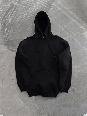 Kapşonlu Basic Siyah Sweatshirt