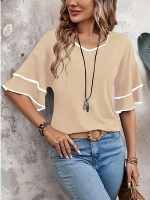 Modern V Yaka Kadın Bluzu