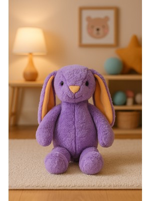 Uzun Kulaklı Yumuşak Tavşan Peluş Oyuncak – Uyku Arkadaşı - Yumuşak, Uzun Kulaklı, Mor