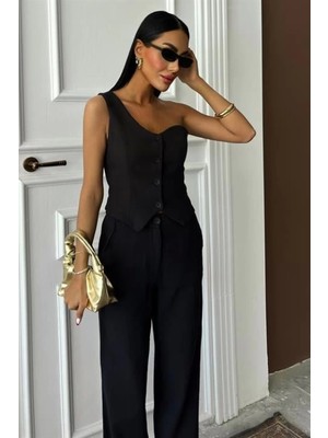 Tek Omuz Büstiyer Pantolon Takım