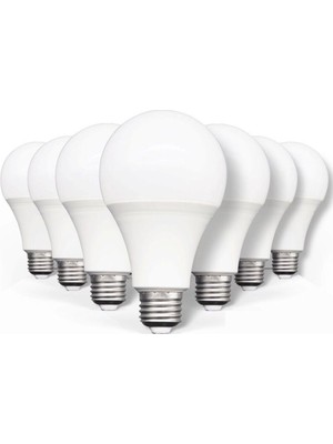 10W LED Ampul Beyaz Işık E27 Duy Uyumlu Tasarruflu LED -Ekonomik Tam Watt Uzun Ömür-10 ADET