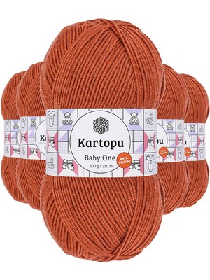 Kartopu 5 Adet Baby One Tüylenmeyen El Örgü Ipi Yünü Tarçın K1210