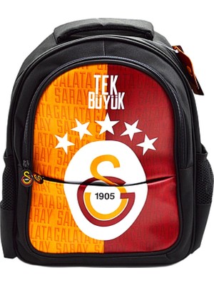 Galatasaray 3 Bölmeli 5 Yıldızlı Tek Büyük Suni Deri Okul Sırt Çantası (25683)