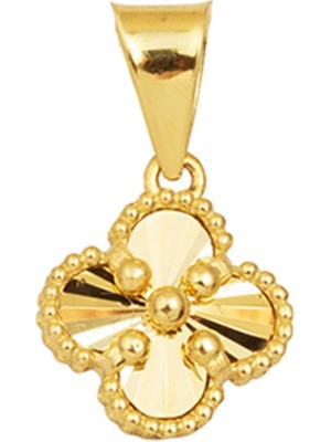 Parıltılı Yonca 14 Ayar Altın Kolye