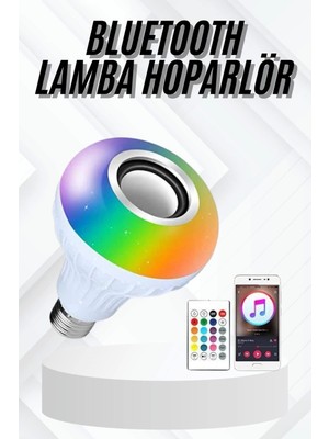 Belle Fusion Lamba Hoparlör Ampül Görünümlü Renk Değiştirebilen Android ve Ios Uyumlu
