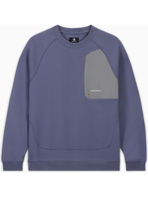 Converse Classic Erkek Loose Fit Mor Sweatshirt