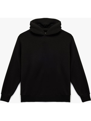 Üç Iplik Uzun Kollu Kapüşonlu Basic Sweatshirt