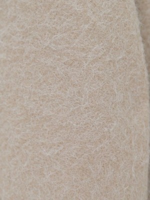 Çift Cepli Önü Düğmeli Astarlı Buklet Kaban -Bej