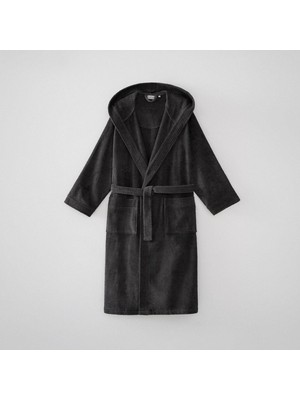 Ecocotton Ecosoft Yeni Erkek Bornoz  Pamuk Armürlü Antrasit