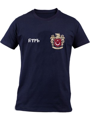 Türk Yazılı Kurt Logolu Ay Yıldızlı Baskılı Pamuklu Tişört