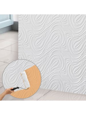 3D Duvar Paneli Boyanabilir Dekota 60X120 cm / Dalga Desenli 7'li Paket-5 M²