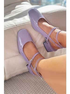 Notins Rugan Mary Jane Kadın Topuklu Ayakkabı Lila