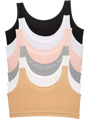 Genç Kız Kalın Askı Yarım Atlet 6'lı