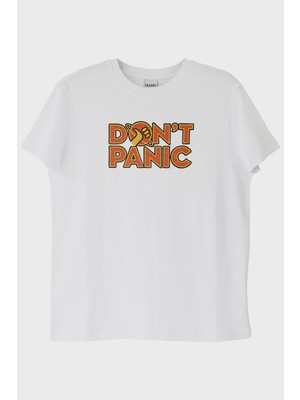 Nuugg Dont Panic Beyaz Tişört