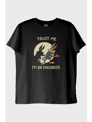 Nuugg Trust Me I'M An Engineer Siyah Tişört