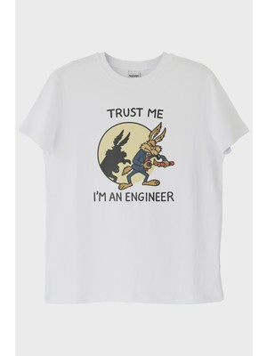 Nuugg Trust Me I'M An Engineer Beyaz Tişört