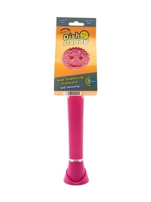Scrub Daddy Dish Daddy Pembe Deterjan Hazneli Bulaşık Süngeri 1 Adet Çizmez Temizlik Özelliği ile Pratik Kullanım