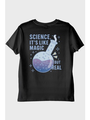Nuugg Bilim ve Sihirin Eğlenceli Buluşması Siyah Tişört