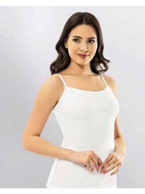 Kadın  Beyaz Pedli Ipaskı Atlet