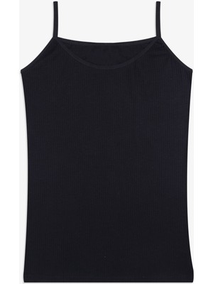 Koza İç Giyim Kadın Pamuklu Likralı Fitilli Ip Askılı Atlet