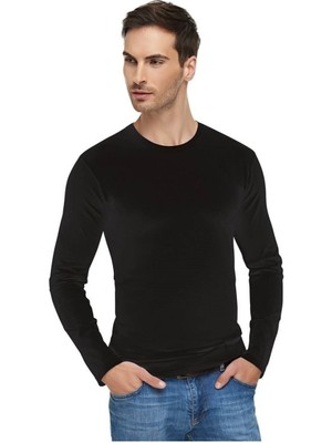 Erkek Siyah Uzun Kol Atlet