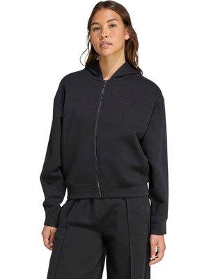 Adidas Originals JY2619 Adicolor 3-Stripes Spacer Tam Boy Fermuarlı Kapüşonlu Üst