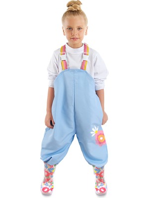 Çiçekli Kız Çocuk Su Geçirmez Yağmur Tulumu