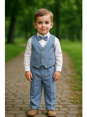 Erkek Çocuk London Yelekli Takım Elbise