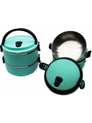 Sefer Tası Yemek Termosu Saklama Kabı Termosu 2li - Turkuaz (4887)