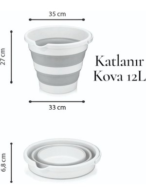 Magic Katlanır Temizlik Kovası, 12L, 33X35X27 (H)Cm