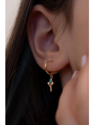 14 Ayar Altın Uçan Balon Halka Küpe