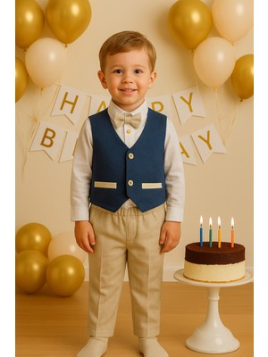 Erkek Çocuk Milano Yelekli Takım Elbise