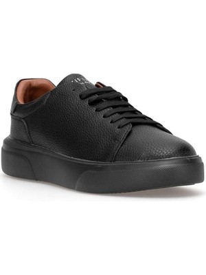 Lufian Tommy Siyah Deri Sneaker Erkekler İçin Düz Tabanlı Konforlu Ayakkabı