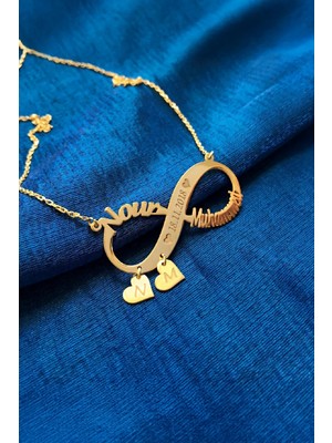 Kişiye Özel İsimli Ve Tarihli Sonsuzluk Kalp Gümüş Bayan Kolye