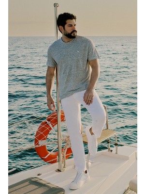 ALTINYILDIZ CLASSICS Erkek Beyaz 360 Derece Her Yöne Esneyen Rahat Slim Fit Dar Kesim Pantolon