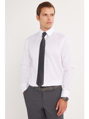 Regular Fit Beyaz Non-Iron %100 Pamuk Doğa Dostu Ekoteks Belgeli Ütü Gerektirmez Gömlek