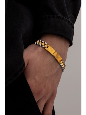 Erkek Çelik Bileklik - Isim Yazılan Lüks Bukle Model Çelik Bileklik Künye