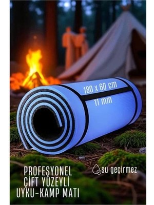Modacar Uyku Matı - Kamp Matı - Piknik Çadır Matı 11 mm Çift Taraflı Mavi