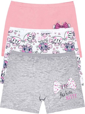 Öts Kız Çocuk Boxer 3'lü Baskılı (%96 Pamuk - %4 Elastan)